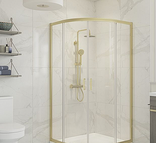 Classix 900mm 2 Door Quadrant - Brushed Brass