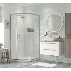 Flex 800mm 1 Door Quadrant - Chrome