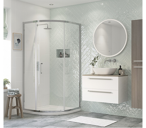 Flex 800mm 1 Door Quadrant - Chrome