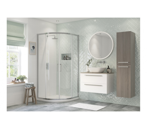 Flex 800mm 2 Door Quadrant - Chrome