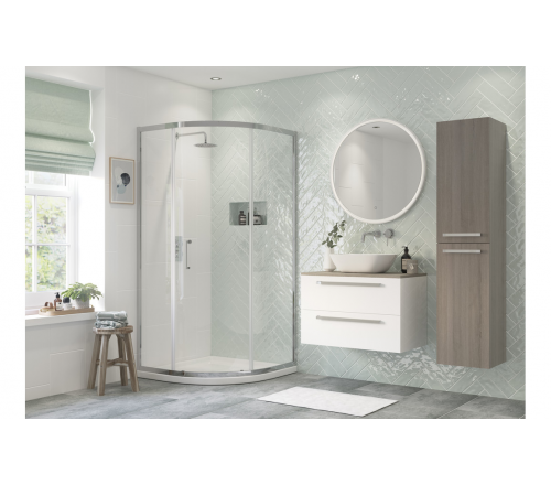 Flex 900mm 1 Door Quadrant - Chrome