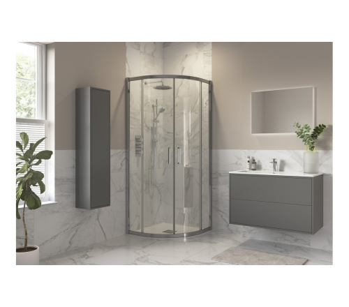 Iconix 800x800mm 2 Door Quadrant - Chrome