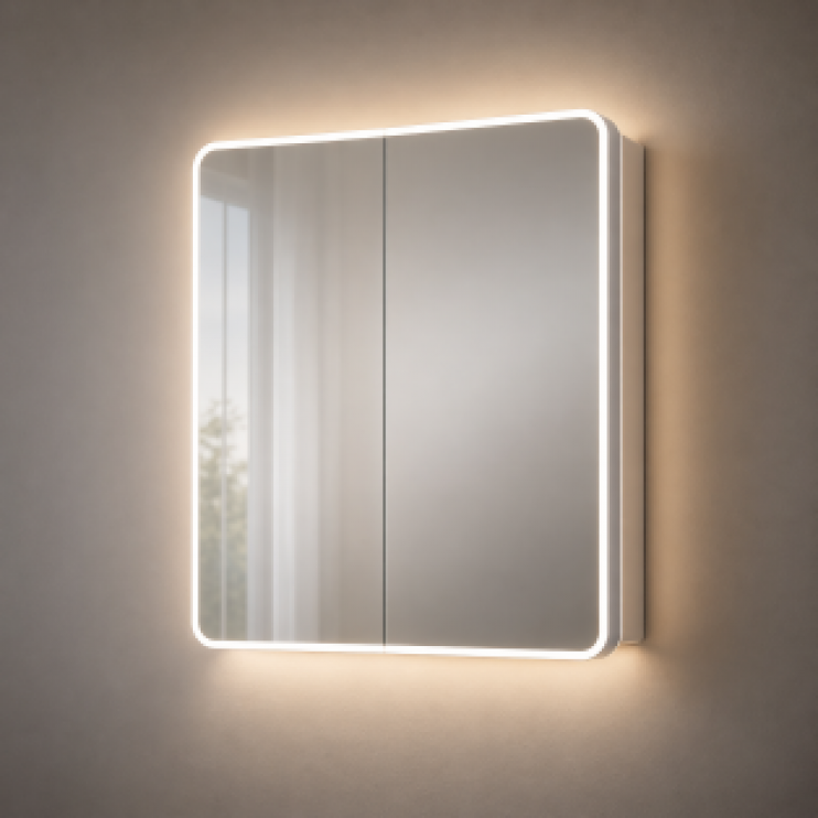 Akari 600mm 2 Door LED Mirrored Cabinet