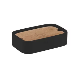 Origins Living Ninfea Soap Dish - Black/Bamboo 1311-14