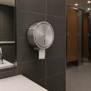 Origins Living Gedy Rollpaper Dispenser with Safety Lock - Polsihed 2424-13 Origins Living Gedy Rollpaper Dispenser with Safety Lock - Polsihed 2424-13