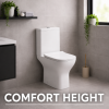 Cedarwood Rimless Comfort Height Close Coupled Open Back WC & Slim Soft Close Seat