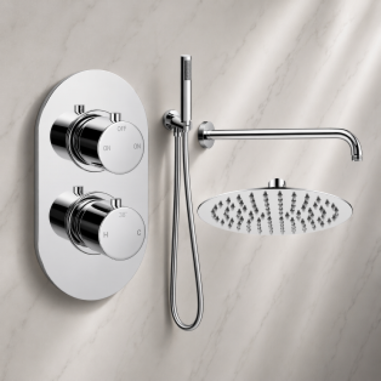 Aurora Round Shower Valve & Kit Pack 4 - Chrome Aurora Round Shower Valve & Kit Pack 4 - Chrome