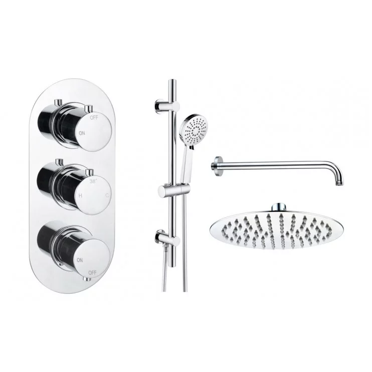 Aurora Round Shower Valve & Kit Pack 3 - Chrome