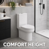Laurus Rimless Close Coupled Open Back Comfort Height WC & Soft Close Seat