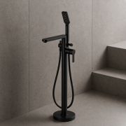 Abode Levarto Floor Standing Bath Shower Mixer - Matt Black