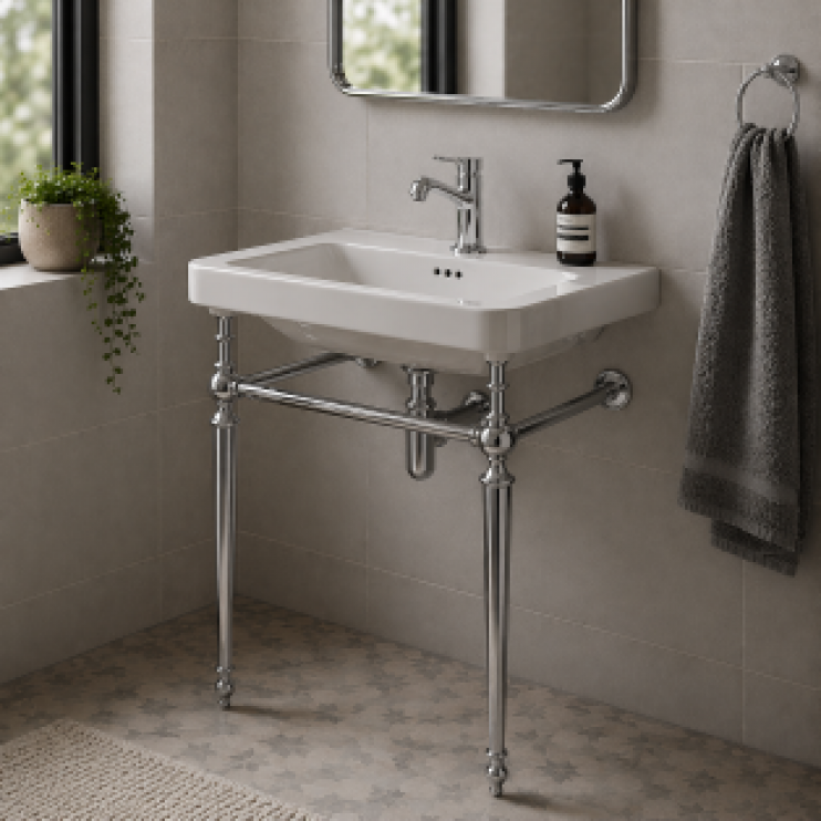 Celine 610mm 1TH Console Basin - Chrome