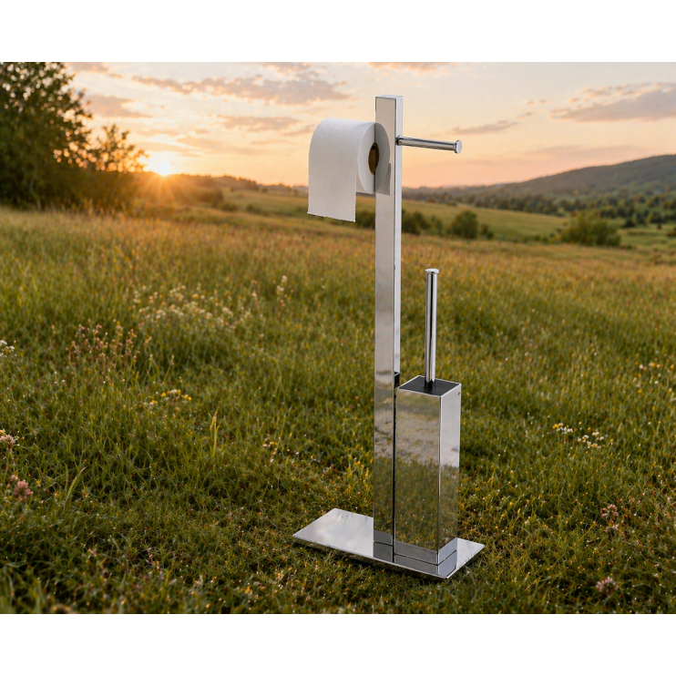 Origins Living Bridge Bathroom Butler Stand in Chrome 7632-13