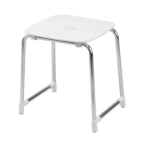 Origins Living Prima Classe Bathroom Stool - White/Chrome 6072-23