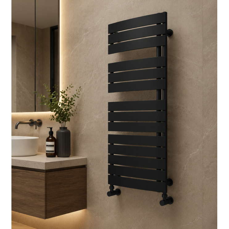 Quadrata Curved Panel Ladder Radiator (550x1080x49mm) - Anthracite Quadrata Curved Panel Ladder Radiator (550x1080x49mm) - Anthracite