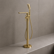 Abode Levarto Floor Standing Bath Shower Mixer - Brushed Brass Abode Levarto Floor Standing Bath Shower Mixer - Brushed Brass