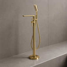 Abode Levarto Floor Standing Bath Shower Mixer - Brushed Brass Abode Levarto Floor Standing Bath Shower Mixer - Brushed Brass
