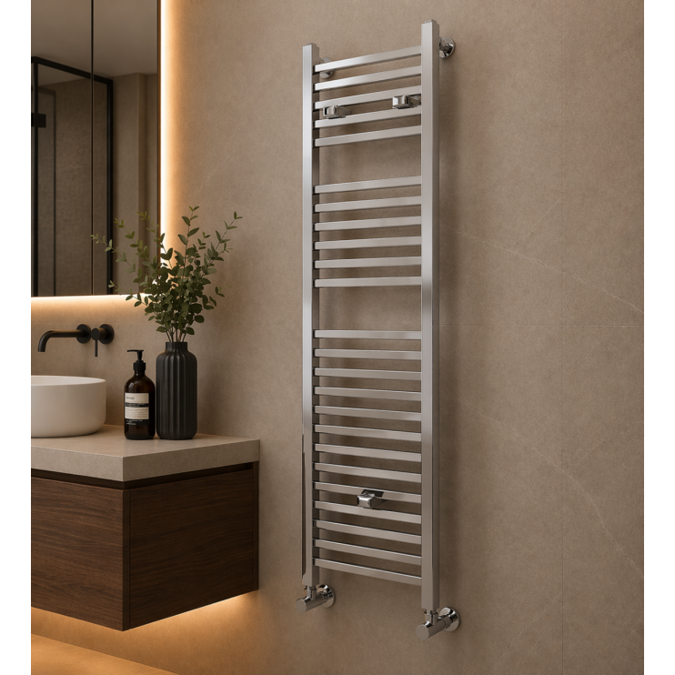 Qubos Square Ladder Radiator (500x1110x30mm) - Chrome Qubos Square Ladder Radiator (500x1110x30mm) - Chrome