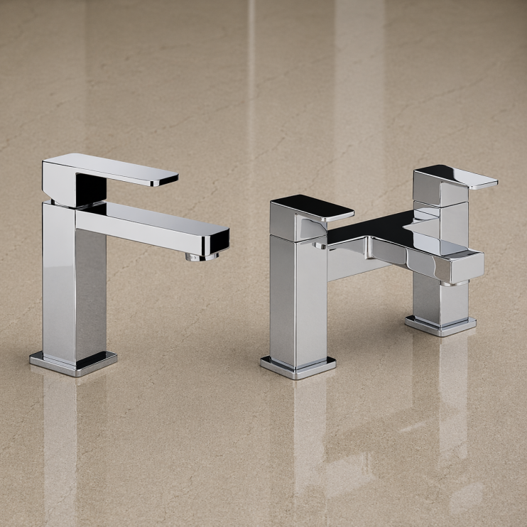 Abode Fervour Chrome Bathroom Tap Pack (Basin Mixer & Bath Filler) - Chrome Bathroom Taps