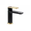 Abode Levarto Basin Mixer - Matt Black & Brass