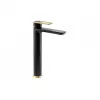Abode Levarto Tall Basin Mixer - Matt Black & Brass