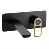 Abode Levarto Wall Mounted Basin/Bath Mixer - Matt Black & Brass