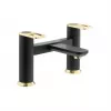 Abode Levarto Deck Mounted Bath Filler - Matt Black & Brass
