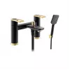 Abode Levarto Deck Mounted Bath Shower Mixer - Matt Black & Brass