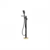 Abode Levarto Floor Standing Bath Shower Mixer - Matt Black & Brass