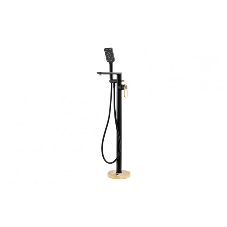 Abode Levarto Floor Standing Bath Shower Mixer - Matt Black & Brass