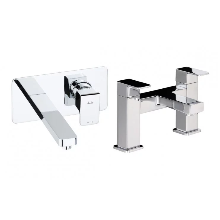 Abode Fervour Pack Offer 5 (Wall Mounted Basin Mixer & Bath Filler) - Chrome Abode Fervour Chrome Bathroom Tap Pack (Wall Mounted Basin Mixer & Bath Filler)