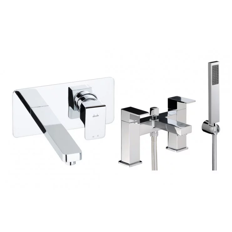 Abode Fervour Bathroom Chrome Tap Pack Offer (Wall Mounted Basin Mixer & Bath/Shower Mixer)