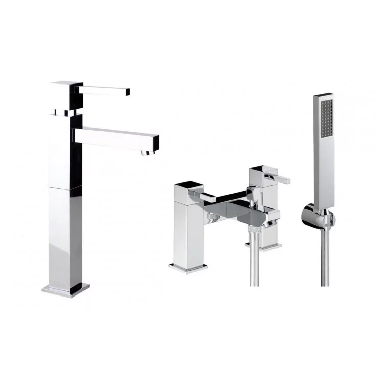 Abode Zeal Chrome Bathroom Tap Pack Offer (Tall Basin Mixer & Bath/Shower Mixer) - Chrome