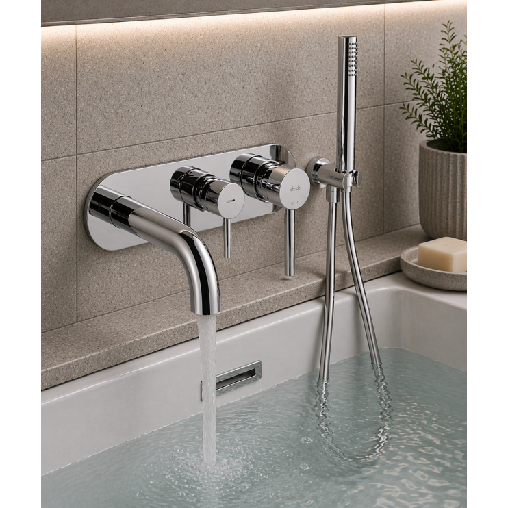Abode Chao Wall Mounted Bath Shower Mixer - Chrome Bathroom Taps