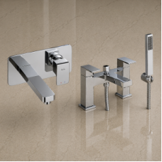 Abode Fervour Bathroom Chrome Tap Pack Offer (Wall Mounted Basin Mixer & Bath/Shower Mixer) 