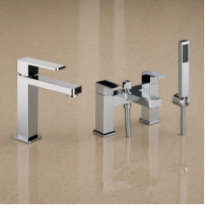 Abode Fervour Chrome Bathroom tap pack (Basin Mixer & Bath/Shower Mixer) - Chrome