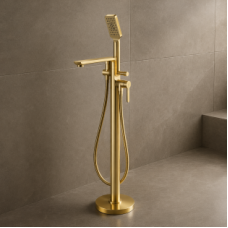 Abode Levarto Floor Standing Bath Shower Mixer - Brushed Brass