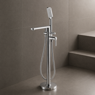 Abode Levarto Floor Standing Bath Shower Mixer - Chrome Abode Levarto Floor Standing Bath Shower Mixer - Chrome