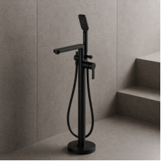 Abode Levarto Floor Standing Bath Shower Mixer - Matt Black