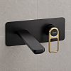 Abode Levarto Wall Mounted Basin/Bath Mixer - Matt Black & Brass