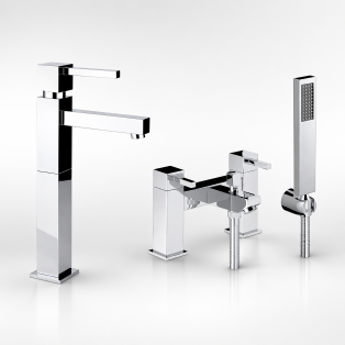 Abode Zeal Chrome Bathroom Tap Pack Offer (Tall Basin Mixer & Bath/Shower Mixer) - Chrome