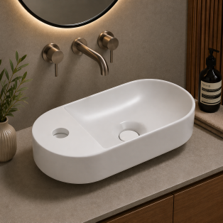 Bella 380x200mm Mini Resin Washbowl - White Bella 380x200mm Mini Resin Washbowl - White