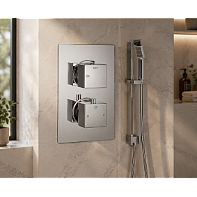 Cosmic Square Shower Valve & Kit Pack 2 - Chrome