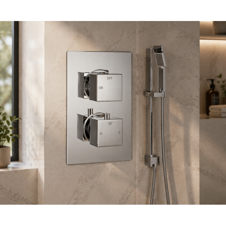 Cosmic Square Shower Valve & Kit Pack 2 - Chrome Cosmic Square Shower Valve & Kit Pack 2 - Chrome