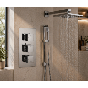 Cosmic Square Shower Valve & Kit Pack 3 - Chrome