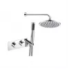 Luna Shower Pack One - Two Outlet Twin Shower Valve w/Handset & ABS Overhead - Chrome