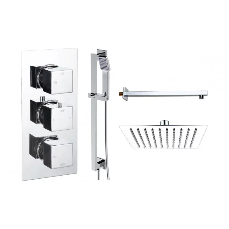 Cosmic Square Shower Valve & Kit Pack 3 - Chrome Cosmic Square Shower Valve & Kit Pack 3 - Chrome