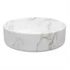 Luxey 355mm Ceramic Round Washbowl & Waste - Marble Effect