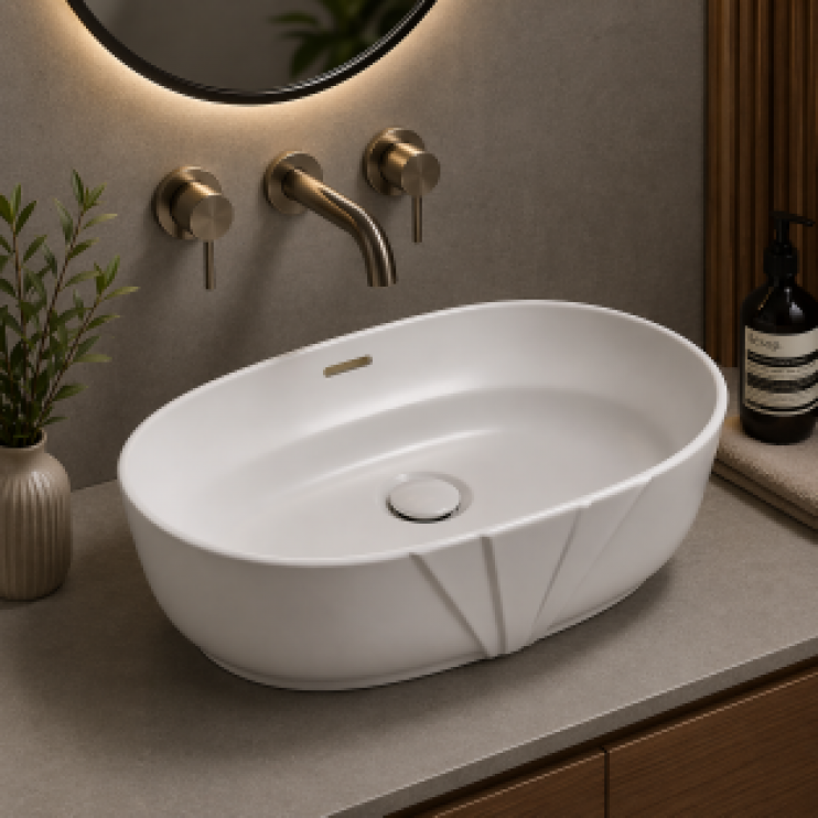 Deco 460x320mm Resin Washbowl - White