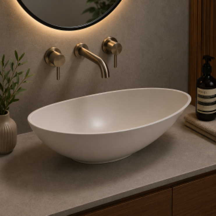 Elemi 564x323mm 0TH Resin Washbowl - White