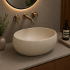 Haku 400mm Ceramic Washbowl - Stone Effect